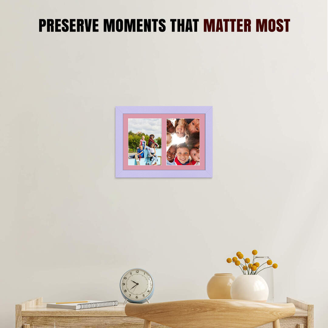 20x14" Modern Purple Multi Aperture Photo Frame - Fits A4 (x2) Photos | Collage Frame thumbnail 2
