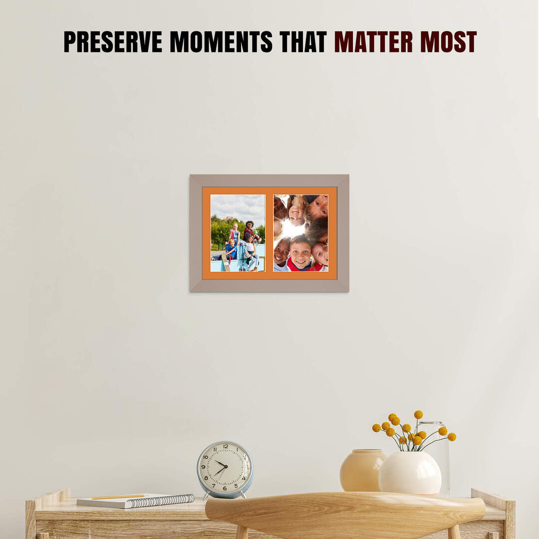 20x14" Modern Rose Gold Multi Aperture Photo Frame - Fits A4 (x2) Photos | Collage Frame thumbnail 2
