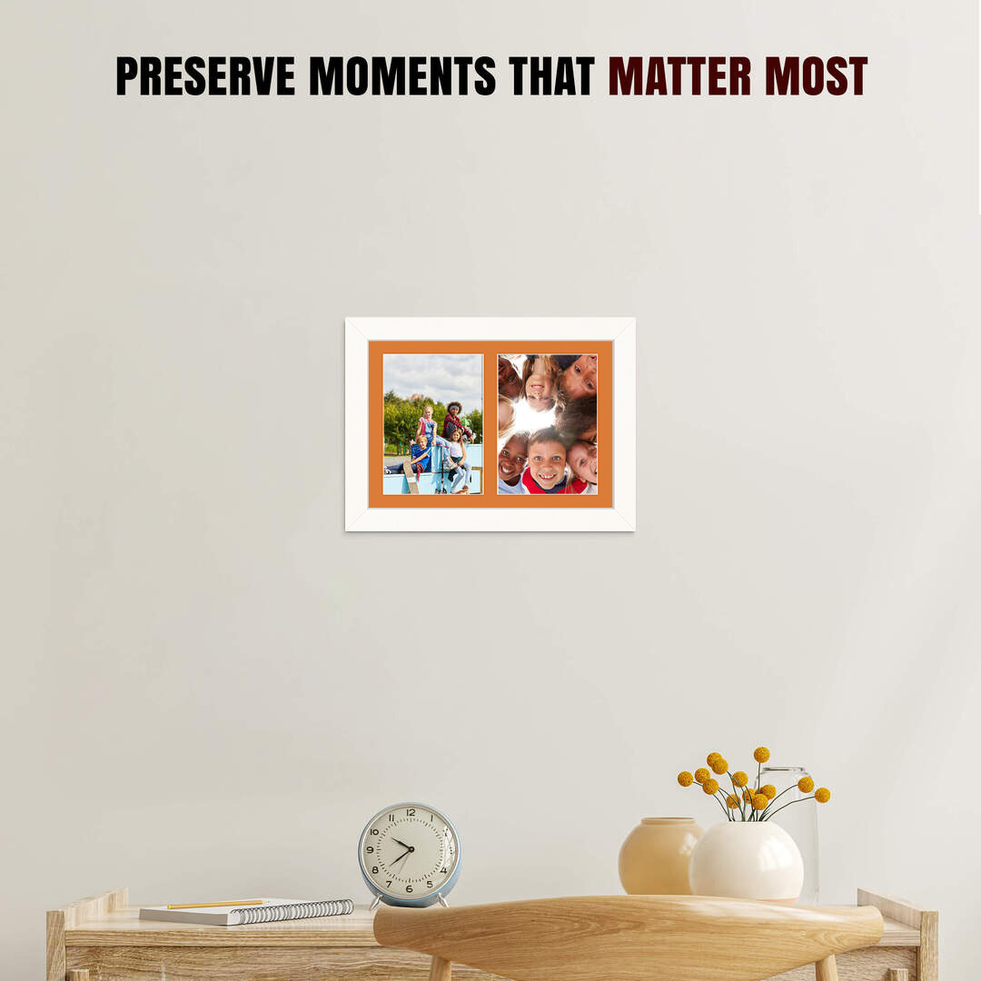20x14" White Modern Multi Aperture Photo Frame - Fits A4 (x2) Photos | Collage Frame thumbnail 2