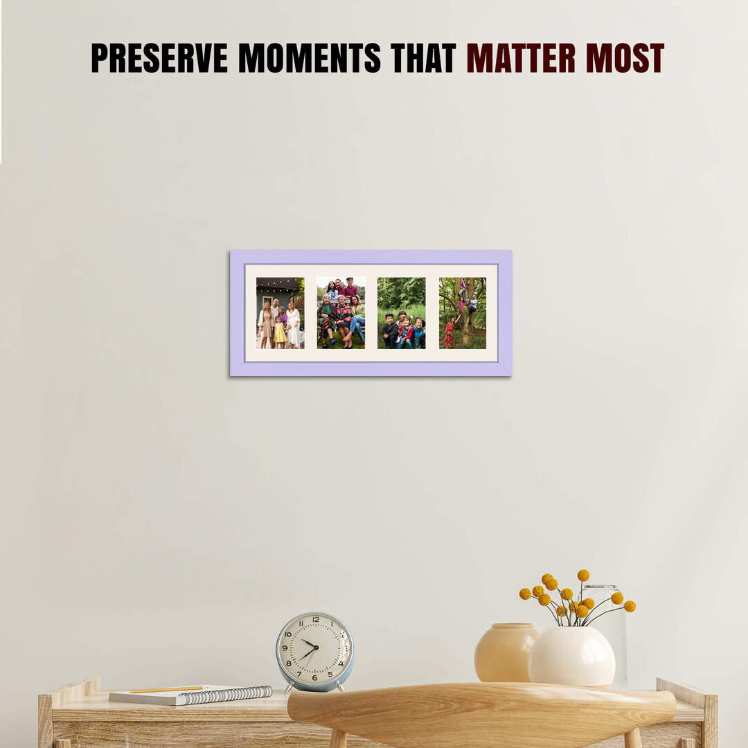 50x20cm Modern Purple Multi Aperture Photo Frame - Fits 6x4" (x4) Photos | Collage Frame thumbnail 2
