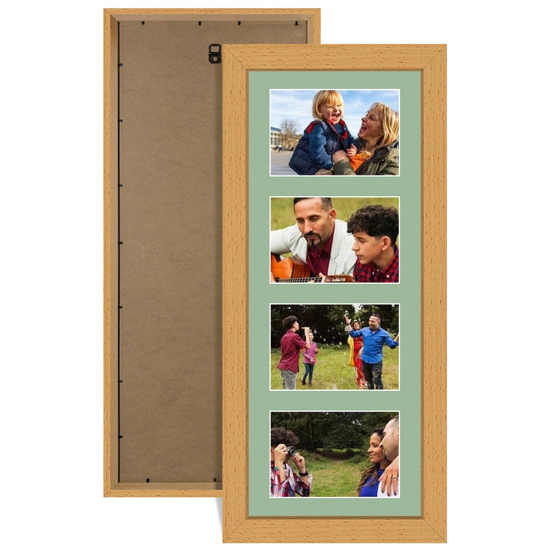 50x20cm Modern Country Pine Multi Aperture Photo Frame - Fits 6x4" (x4) Photos | Collage Frame