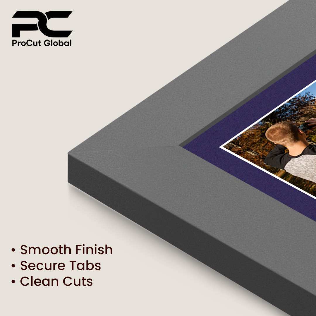 12x12" Dark Grey Modern Multi Aperture Photo Frame Holds 6x4" (x4) Photos With Damson Mount | Modern Collage Frame thumbnail 7