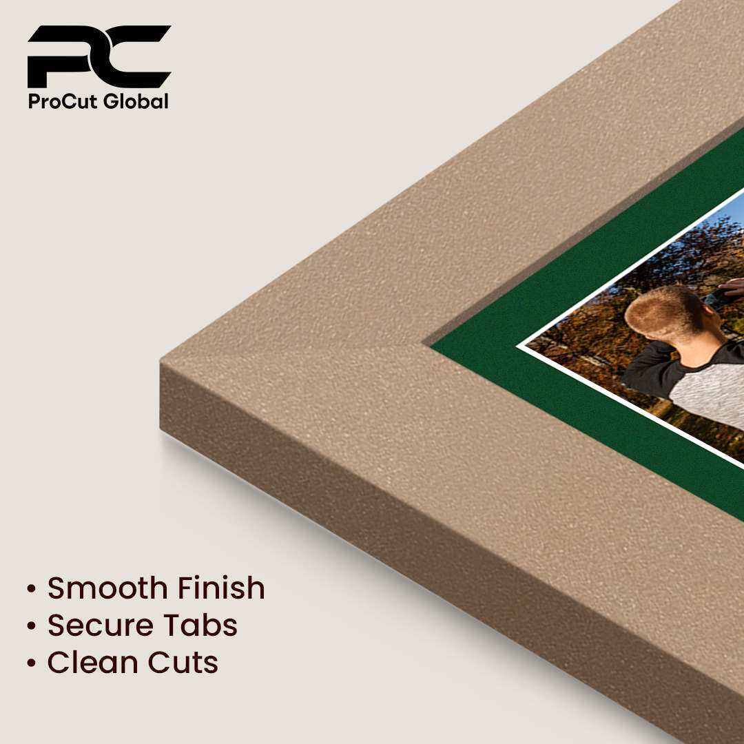 12x12" Rose Gold Modern Multi Aperture Photo Frame Holds 6x4" (x4) Photos With Forest Green Mount | Modern Collage Frame thumbnail 7