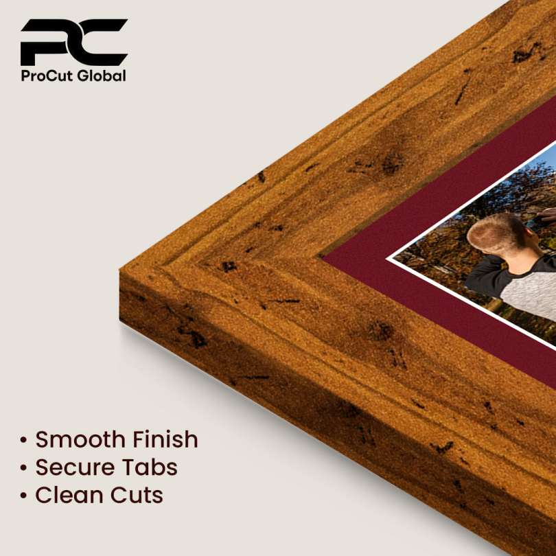 12x12" Modern Rustic Oak Multi Aperture Photo Frame - Fits 6x4" (x4) Photos | Collage Frame thumbnail 7