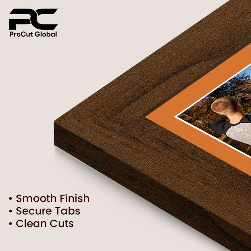 12x12" Modern Walnut Multi Aperture Photo Frame - Fits 6x4" (x4) Photos | Collage Frame thumbnail 7