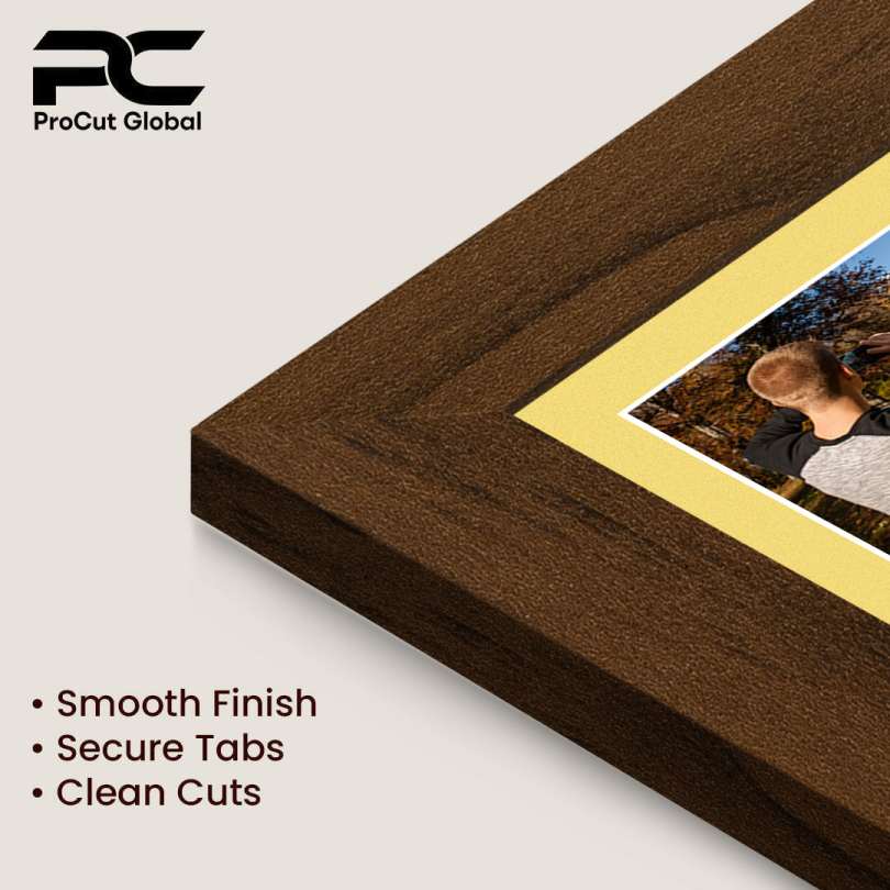 12x12" Modern Walnut Multi Aperture Photo Frame - Fits 6x4" (x4) Photos | Collage Frame thumbnail 7