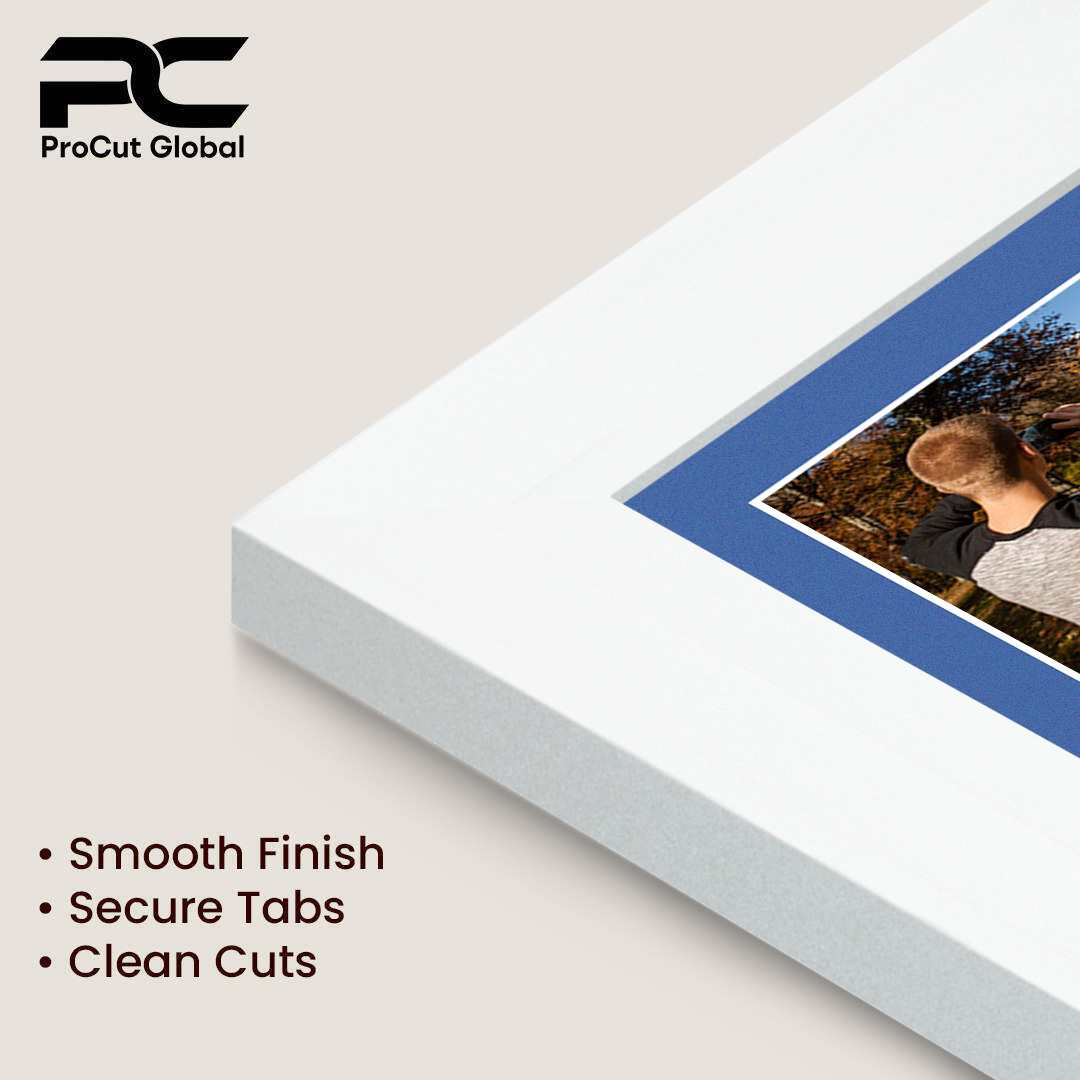 12x12" White Modern Multi Aperture Photo Frame Holds 6x4" (x4) Photos With Pacific Blue Mount | Modern Collage Frame thumbnail 7