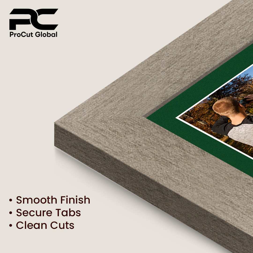 16x8" Aluminium Modern Multi Aperture Photo Frame Holds 7x5" (x3) Photos With Forest Green Mount | Modern Collage Frame thumbnail 7