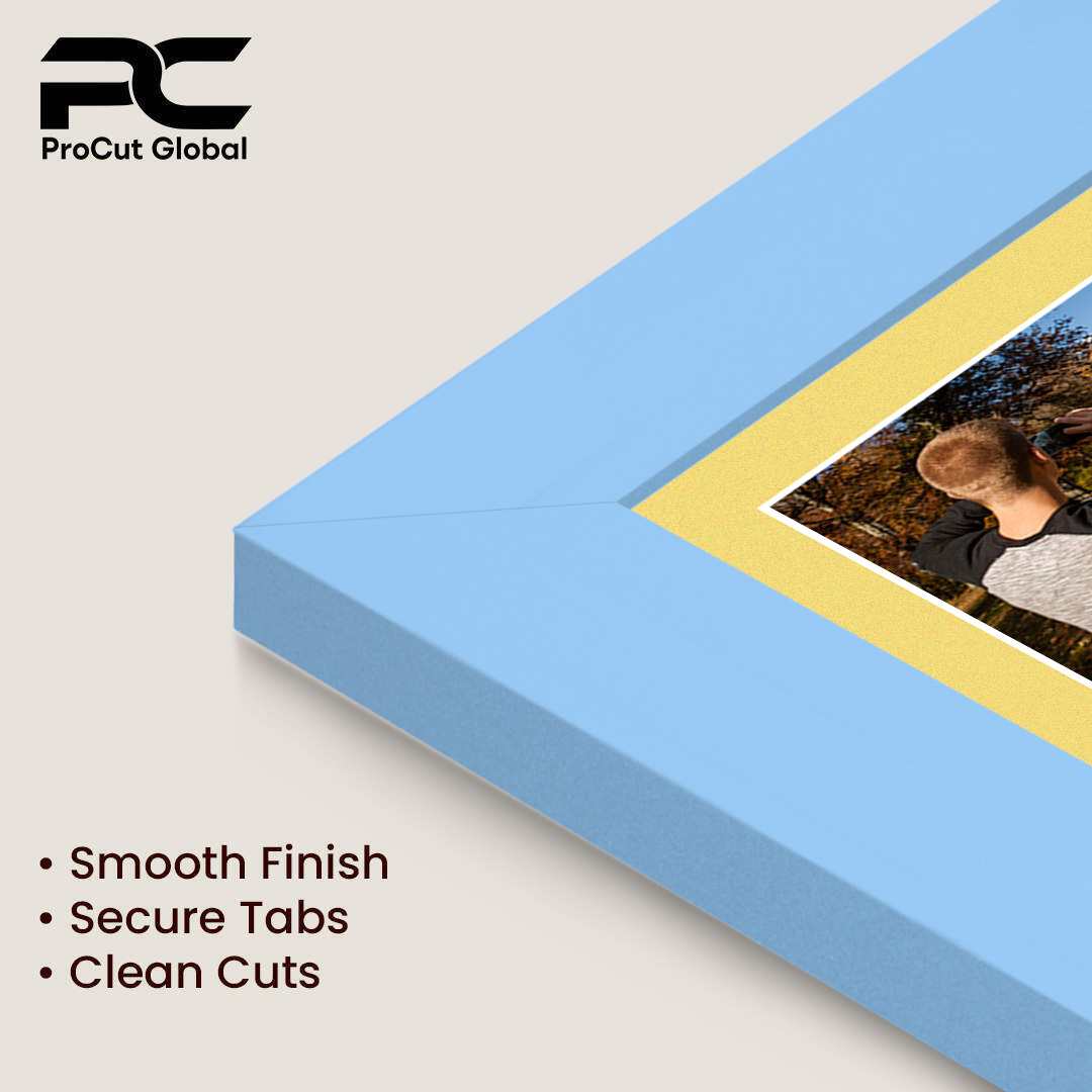 16x8" Baby Blue Modern Multi Aperture Photo Frame Holds 7x5" (x3) Photos With Primrose Mount | Modern Collage Frame thumbnail 7