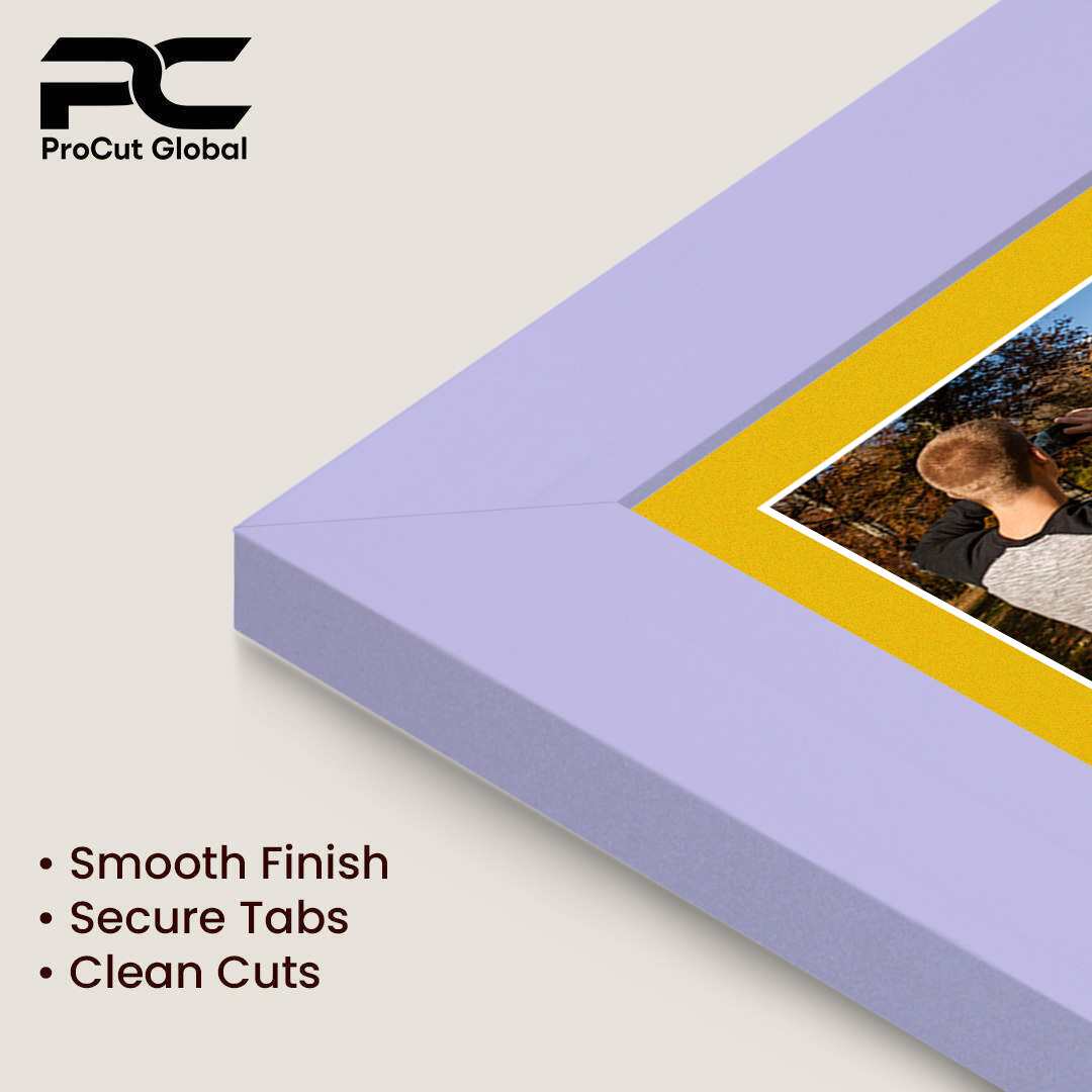 16x8" Purple Modern Multi Aperture Photo Frame Holds 7x5" (x3) Photos With Bright Yellow Mount | Modern Collage Frame thumbnail 7