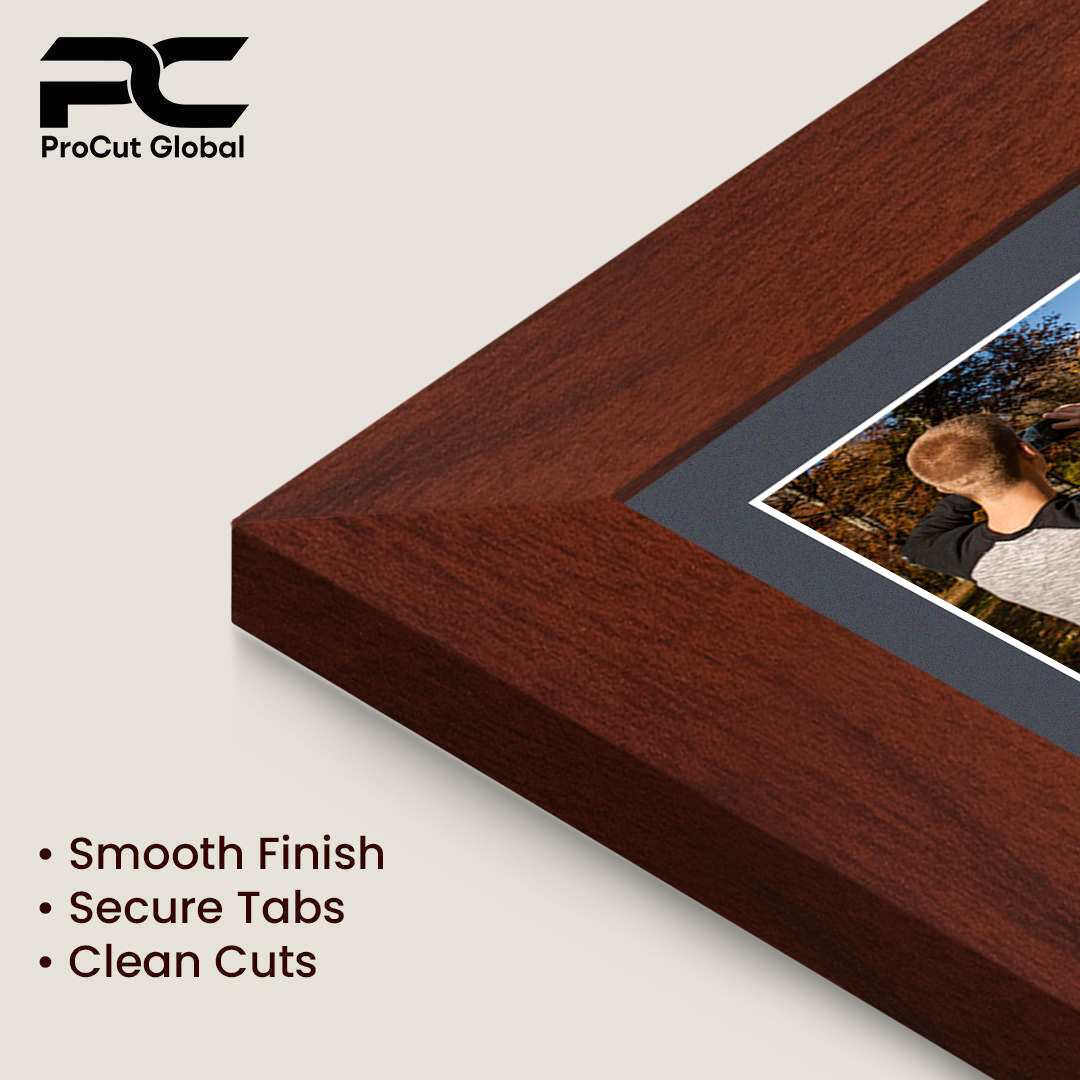 16x8" Rose Wood Modern Multi Aperture Photo Frame - Fits 7x5" (x3) Photos | Collage Frame thumbnail 7