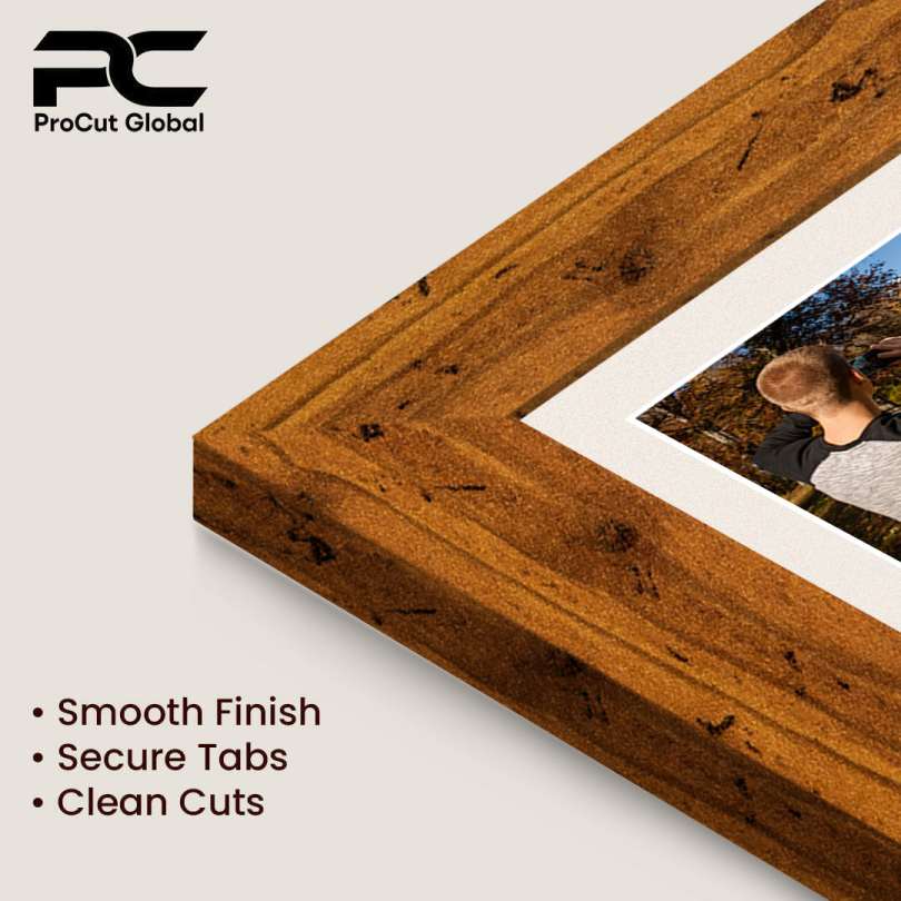 16x8" Rustic Oak Modern Multi Aperture Photo Frame Holds 7x5" (x3) Photos With Antique White Mount | Modern Collage Frame thumbnail 7