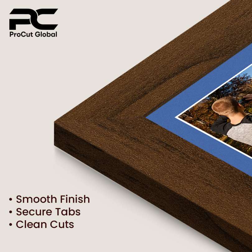 16x8" Modern Walnut Multi Aperture Photo Frame - Fits 7x5" (x3) Photos | Collage Frame thumbnail 7