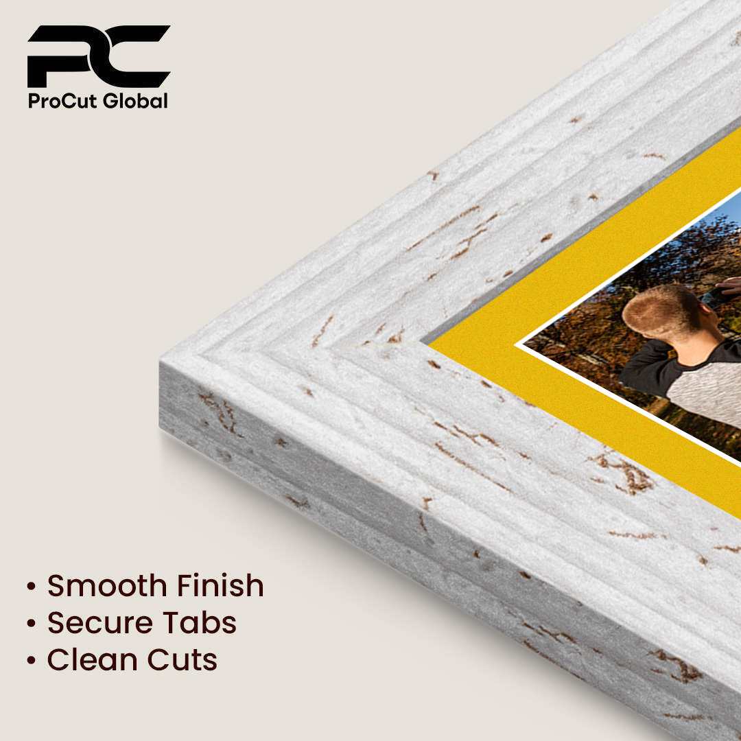 16x8" White Rustic Modern Multi Aperture Photo Frame - Fits 7x5" (x3) Photos | Collage Frame thumbnail 7