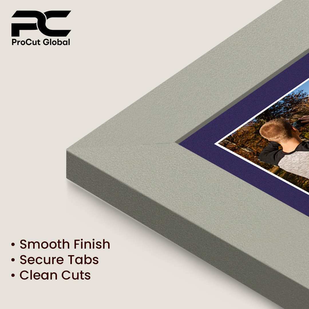 20x14" Light Grey Modern Multi Aperture Photo Frame Holds A4 (x2) Photos With Damson Mount | Modern Collage Frame thumbnail 7