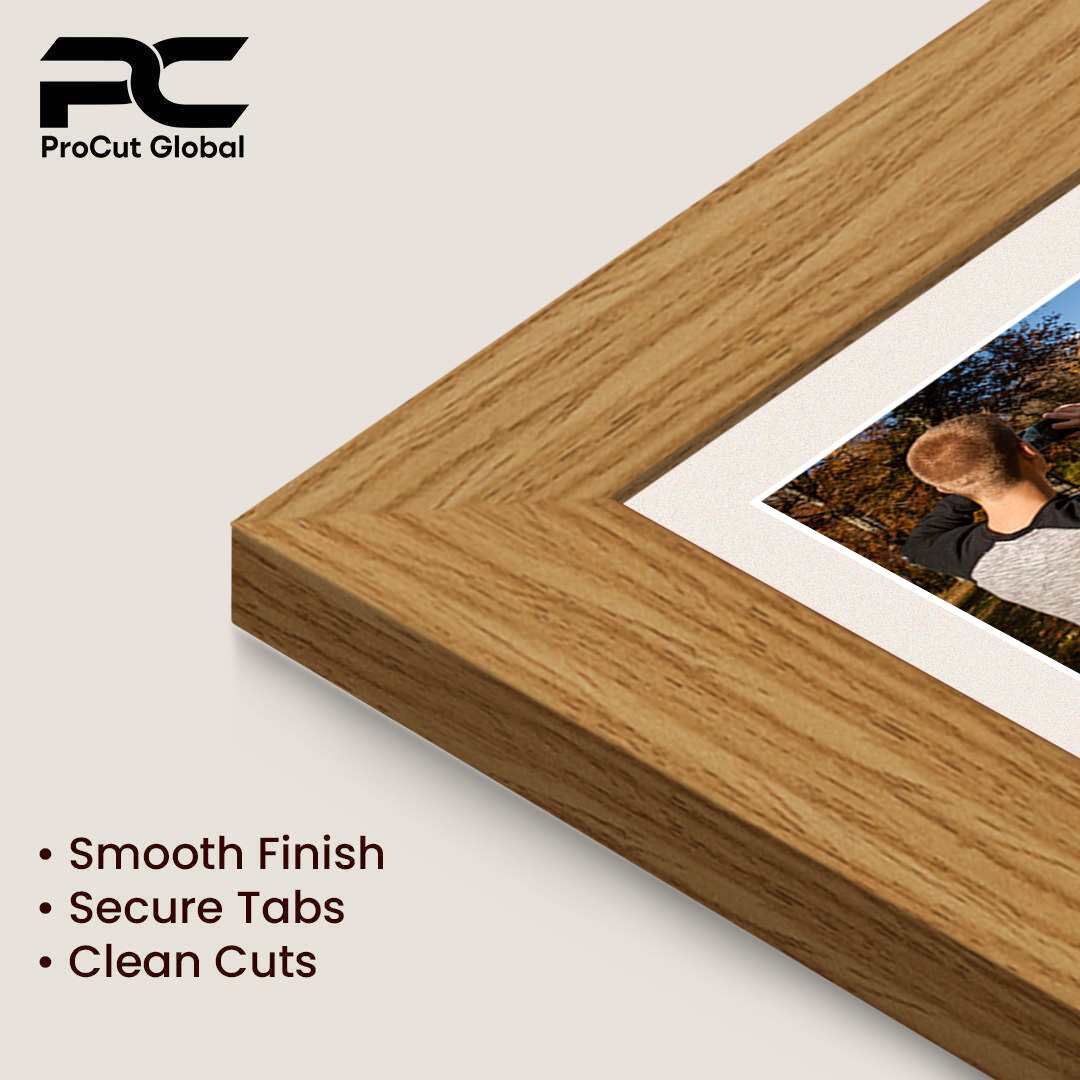20x14" Light Oak Modern Multi Aperture Photo Frame Holds A4 (x2) Photos With Antique White Mount | Modern Collage Frame thumbnail 7