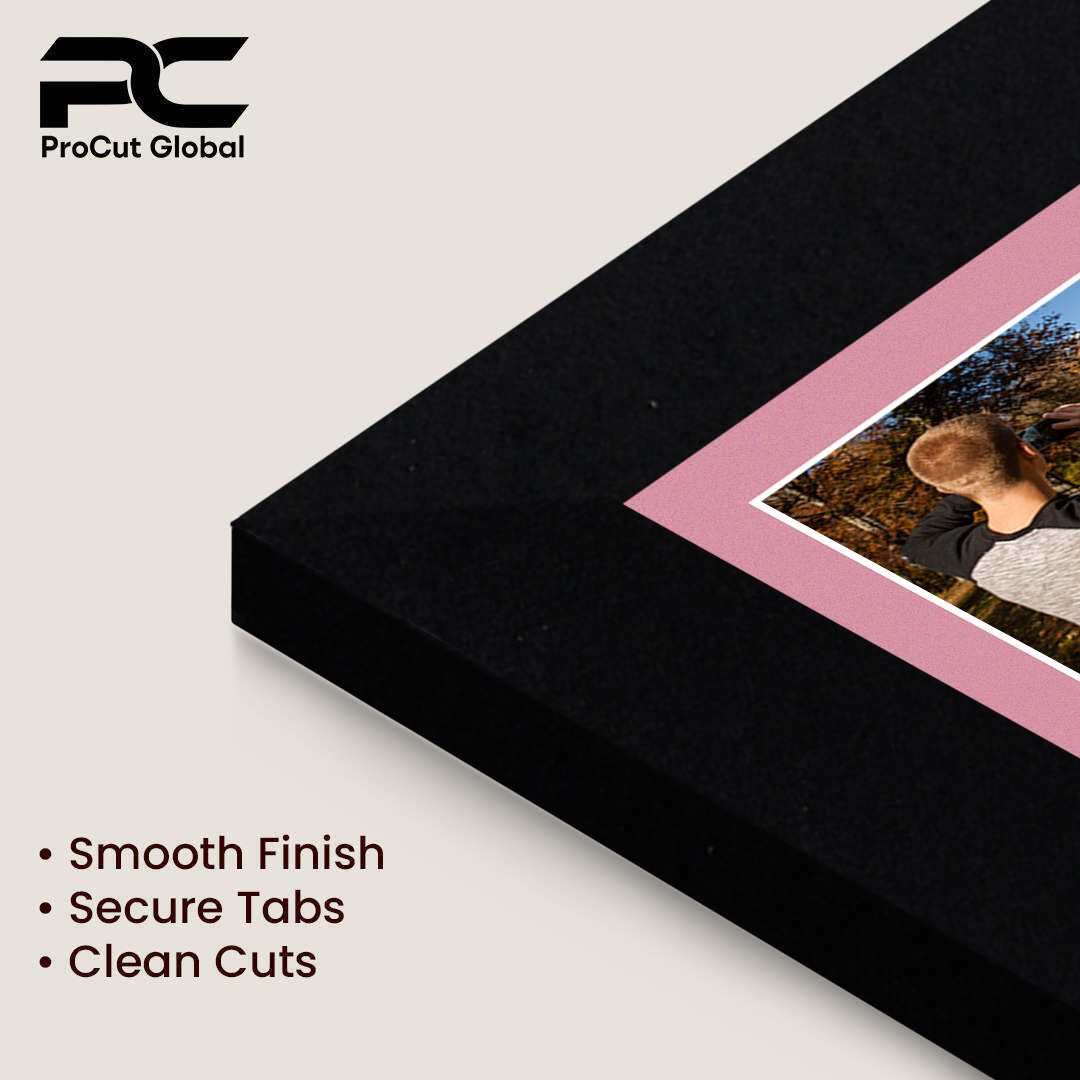 20x14" Mat Black Modern Multi Aperture Photo Frame Holds A4 (x2) Photos With Dusty Rose Mount | Modern Collage Frame thumbnail 7