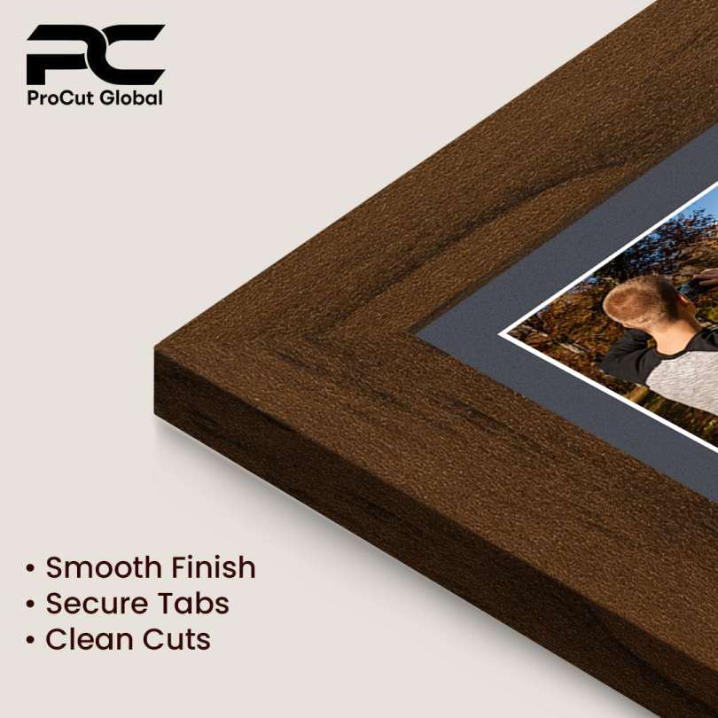 20x14" Walnut Modern Multi Aperture Photo Frame - Fits A4 (x2) Photos | Collage Frame thumbnail 7