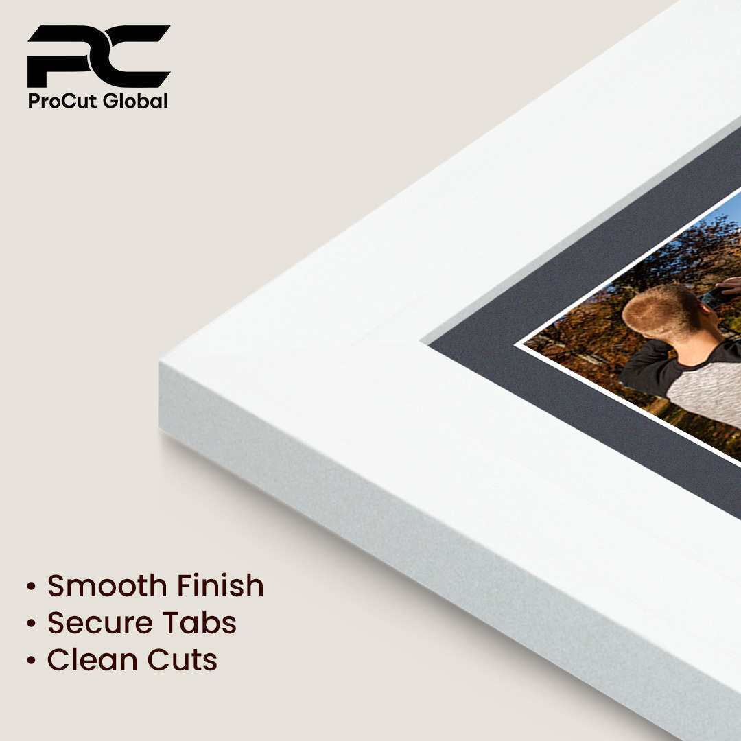 20x14" White Modern Multi Aperture Photo Frame Holds A4 (x2) Photos With Charcoal Grey Mount | Modern Collage Frame thumbnail 7