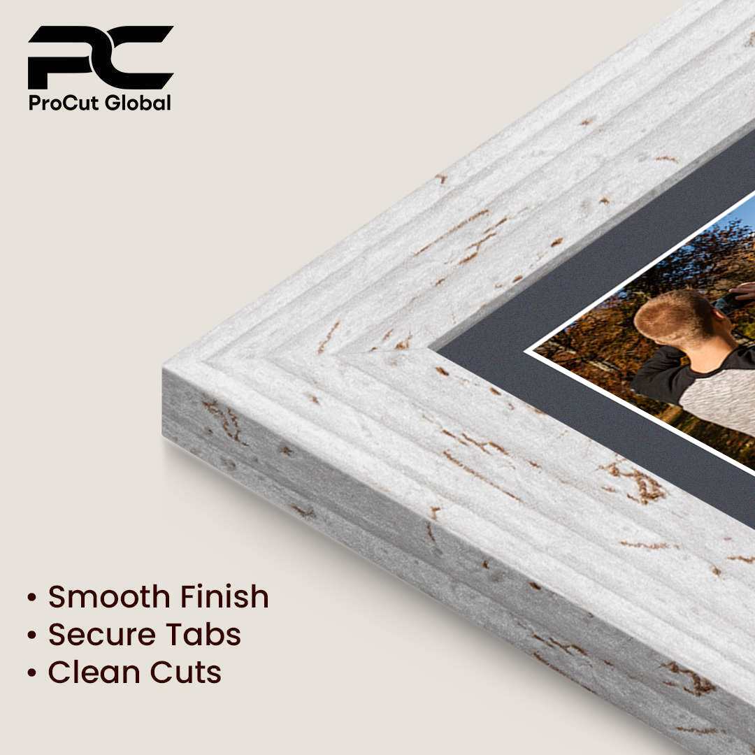 20x14" White Rustic Modern Multi Aperture Photo Frame Holds A4 (x2) Photos With Charcoal Grey Mount | Modern Collage Frame thumbnail 7