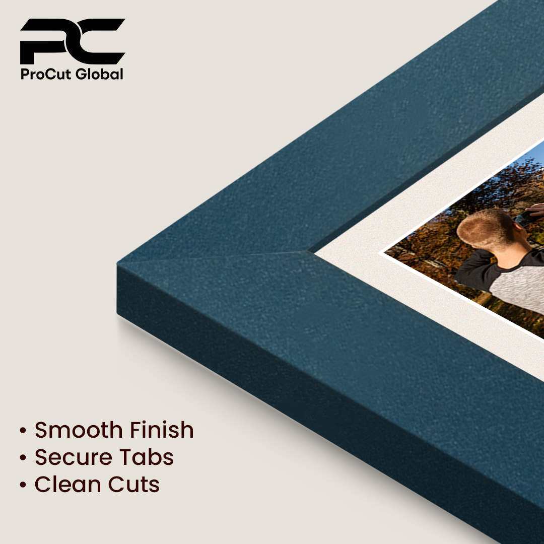 26x8" Navy Blue Modern Multi Aperture Photo Frame Holds 6x4" (x5) Photos With Antique White Mount | Modern Collage Frame thumbnail 7