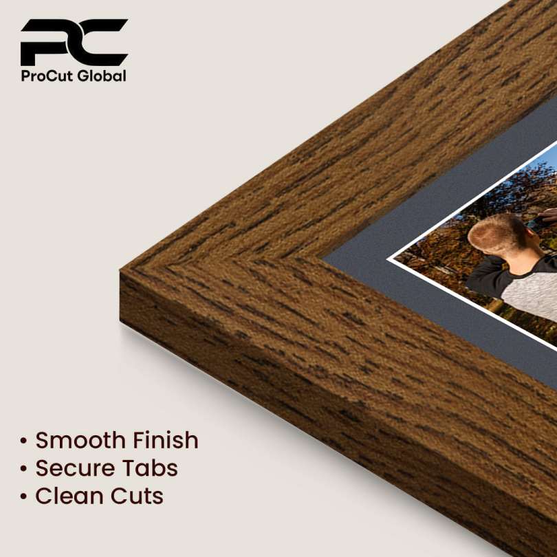40x20cm Dark Oak Modern Multi Aperture Photo Frame - Fits 6x4" (x3) Photos | Collage Frame thumbnail 7