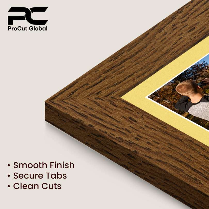 40x20cm Dark Oak Modern Multi Aperture Photo Frame - Fits 6x4" (x3) Photos | Collage Frame thumbnail 7
