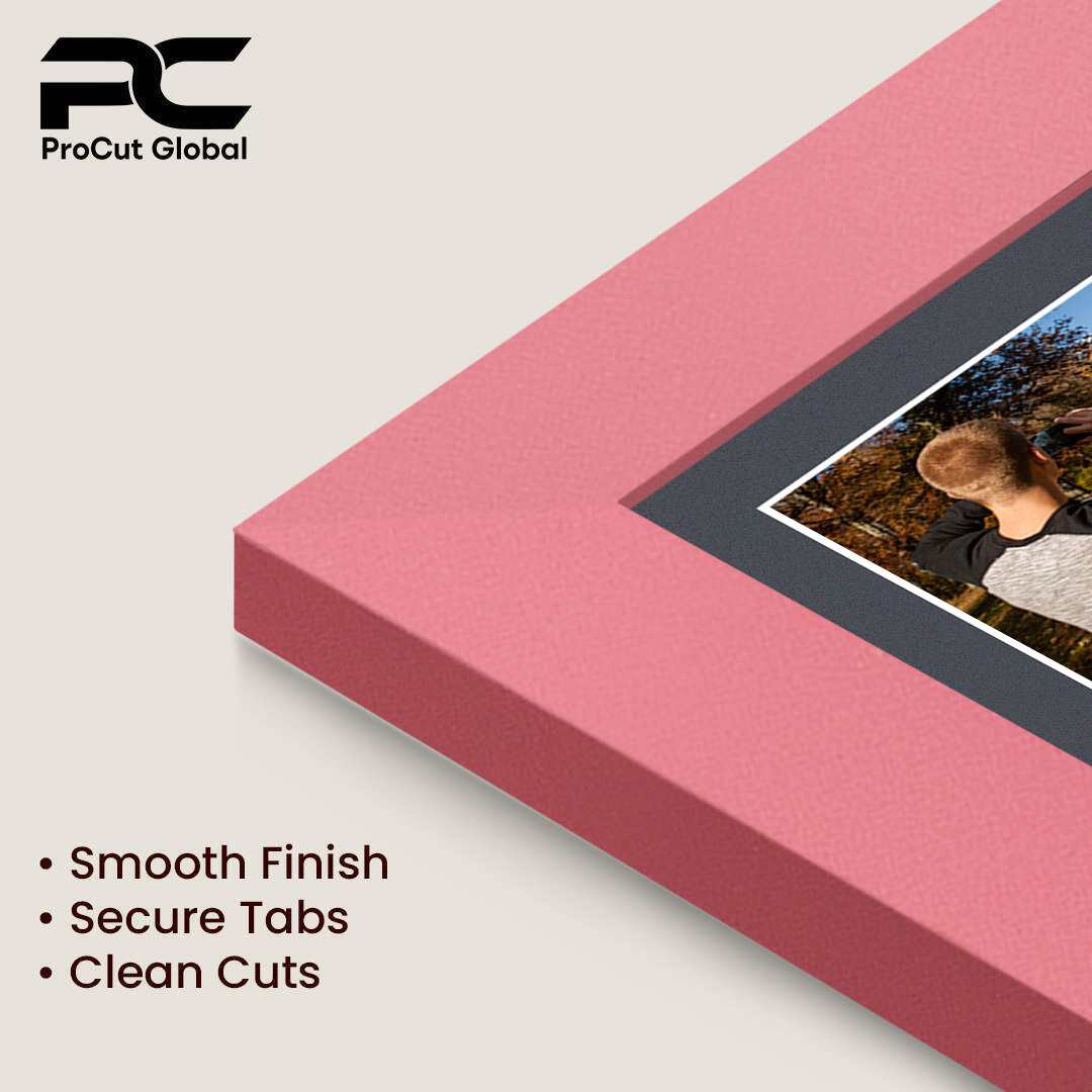 40x20cm Pastel Pink Modern Multi Aperture Photo Frame Holds 6x4" (x3) Photos With Charcoal Grey Mount | Modern Collage Frame thumbnail 7