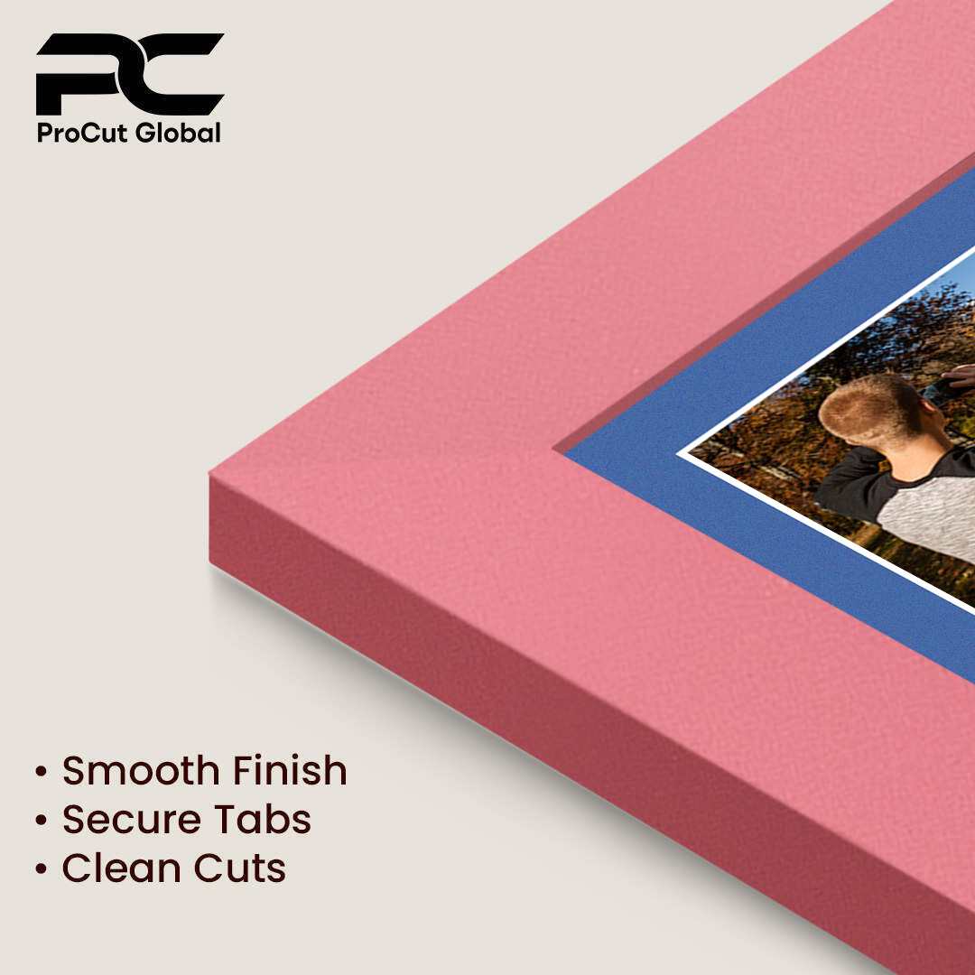 40x20cm Pastel Pink Modern Multi Aperture Photo Frame Holds 6x4" (x3) Photos With Pacific Blue Mount | Modern Collage Frame thumbnail 7