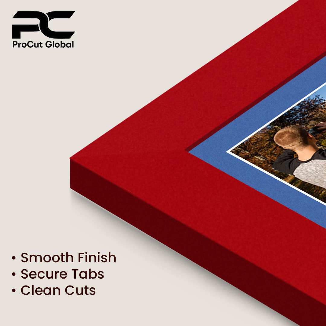 40x20cm Red Modern Multi Aperture Photo Frame Holds 6x4" (x3) Photos With Pacific Blue Mount | Modern Collage Frame thumbnail 7