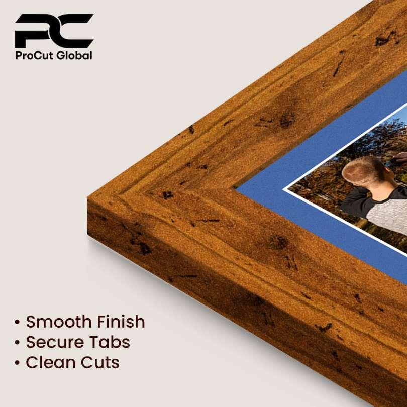 40x20cm Rustic Oak Modern Multi Aperture Photo Frame - Fits 6x4" (x3) Photos | Collage Frame thumbnail 7