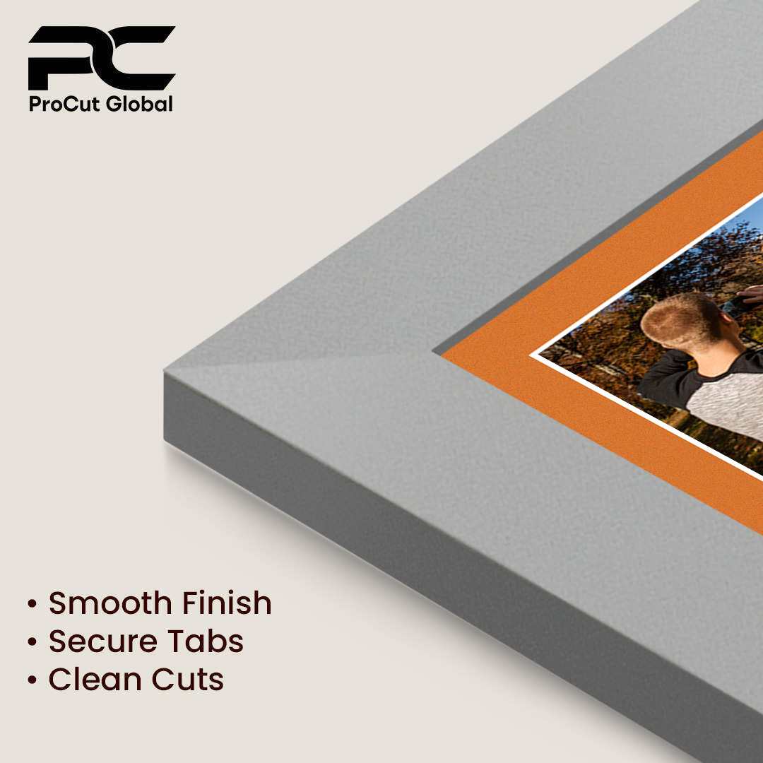 40x20cm Silver Modern Multi Aperture Photo Frame Holds 6x4" (x3) Photos With Burnt Orange Mount | Modern Collage Frame thumbnail 7