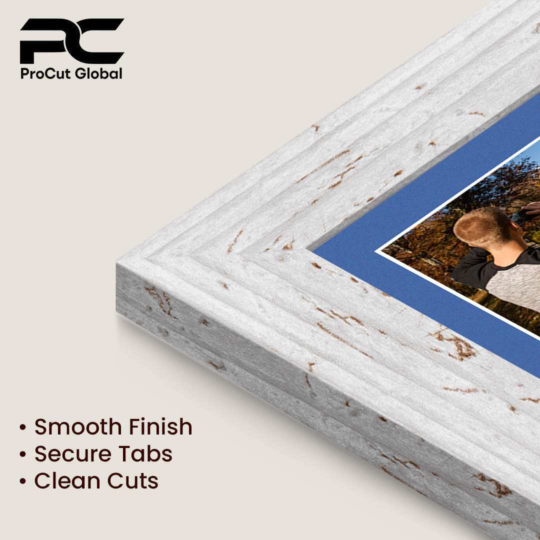 40x20cm White Rustic Modern Multi Aperture Photo Frame - Fits 6x4" (x3) Photos | Collage Frame thumbnail 7