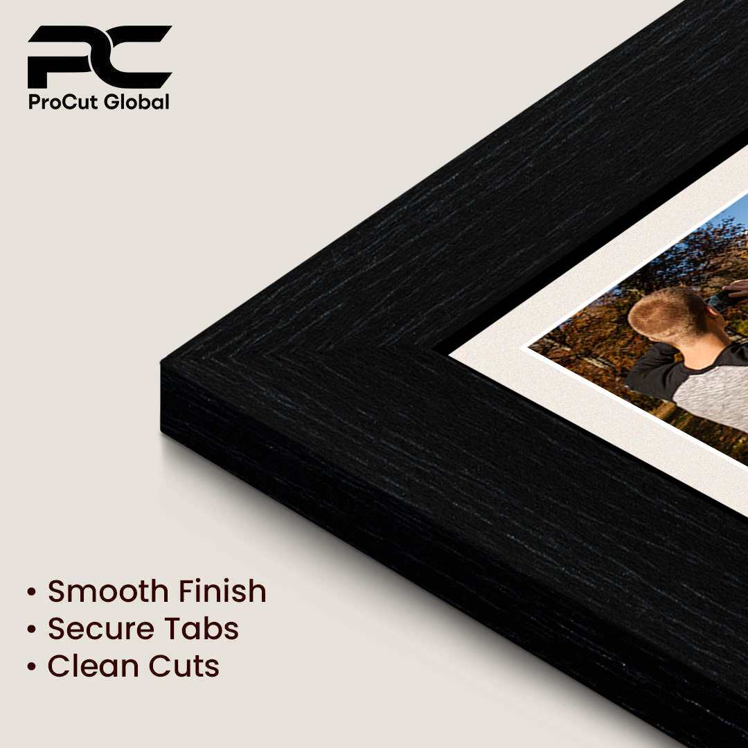 50x20cm Black Modern Multi Aperture Photo Frame Holds 6x4" (x4) Photos With Antique White Mount | Modern Collage Frame thumbnail 7