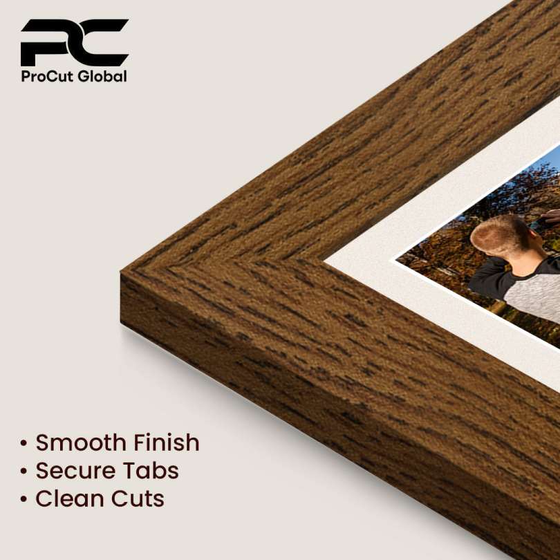 50x20cm Dark Oak Modern Multi Aperture Photo Frame - Fits 6x4" (x4) Photos | Collage Frame thumbnail 7