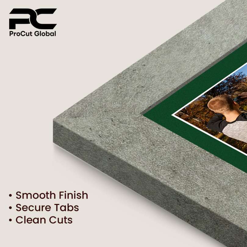 50x20cm Grey Marble Modern Multi Aperture Photo Frame Holds 6x4" (x4) Photos With Forest Green Mount | Modern Collage Frame thumbnail 7