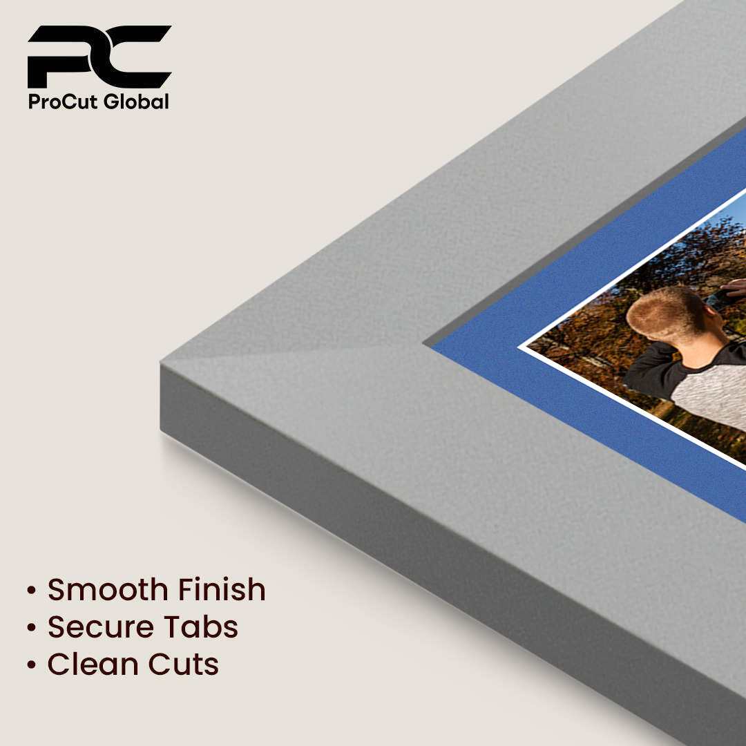 50x20cm Silver Modern Multi Aperture Photo Frame Holds 6x4" (x4) Photos With Pacific Blue Mount | Modern Collage Frame thumbnail 7