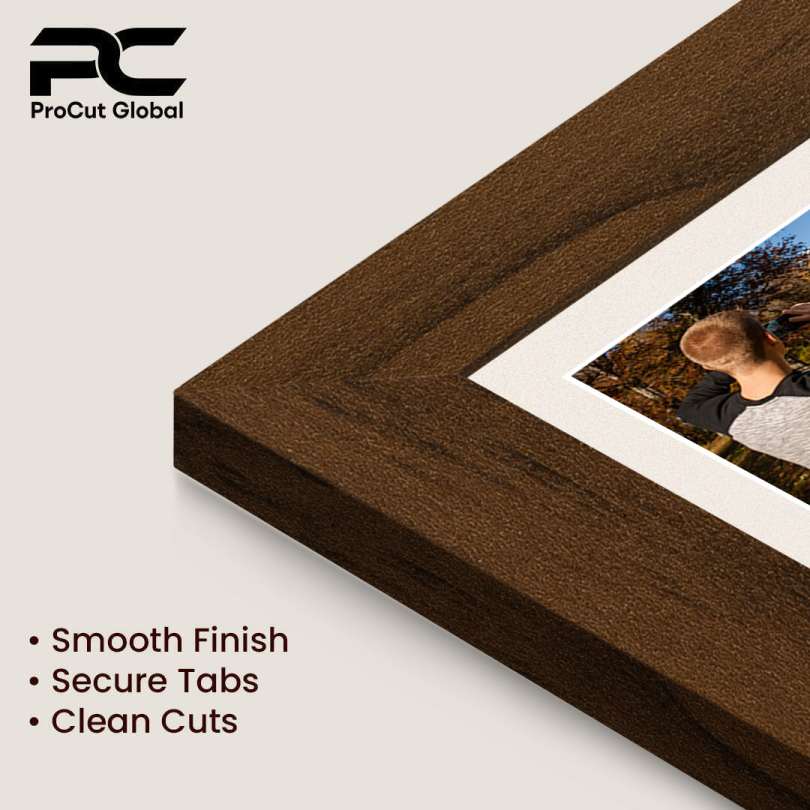 50x20cm Walnut Modern Multi Aperture Photo Frame - Fits 6x4" (x4) Photos | Collage Frame thumbnail 7