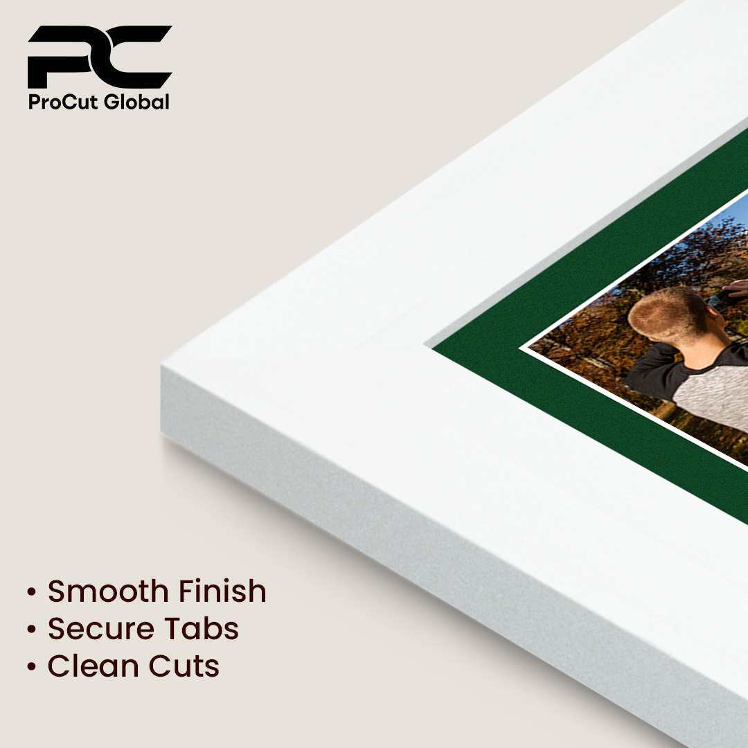 50x20cm White Modern Multi Aperture Photo Frame Holds 6x4" (x4) Photos With Forest Green Mount | Modern Collage Frame thumbnail 7