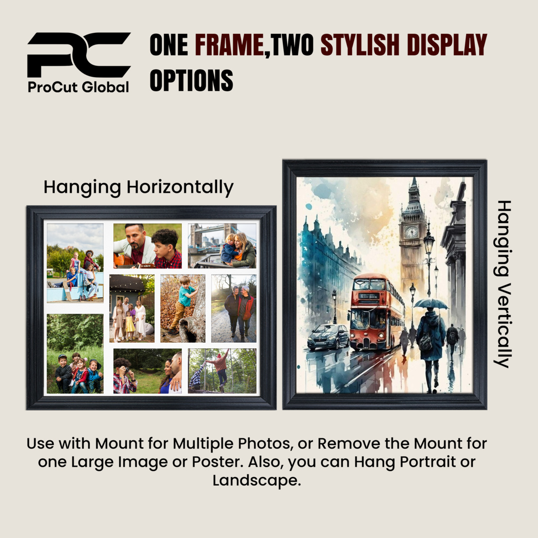 20x16" Classic Red Multi Aperture Photo Frame - Fits 7x5" (x2) & 6x4" (x7) Photos | Collage Frame thumbnail 4