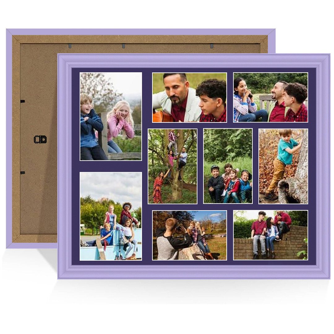 20x16" Purple Classic Multi Aperture Photo Frame - Fits 7x5" (x2) & 6x4" (x7) Photos | Collage Frame