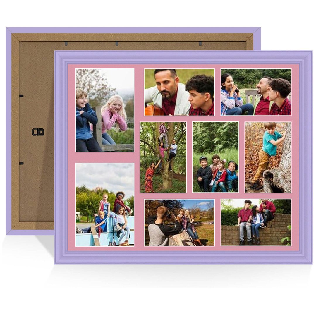 20x16" Classic Purple Multi Aperture Photo Frame - Fits 7x5" (x2) & 6x4" (x7) Photos | Collage Frame