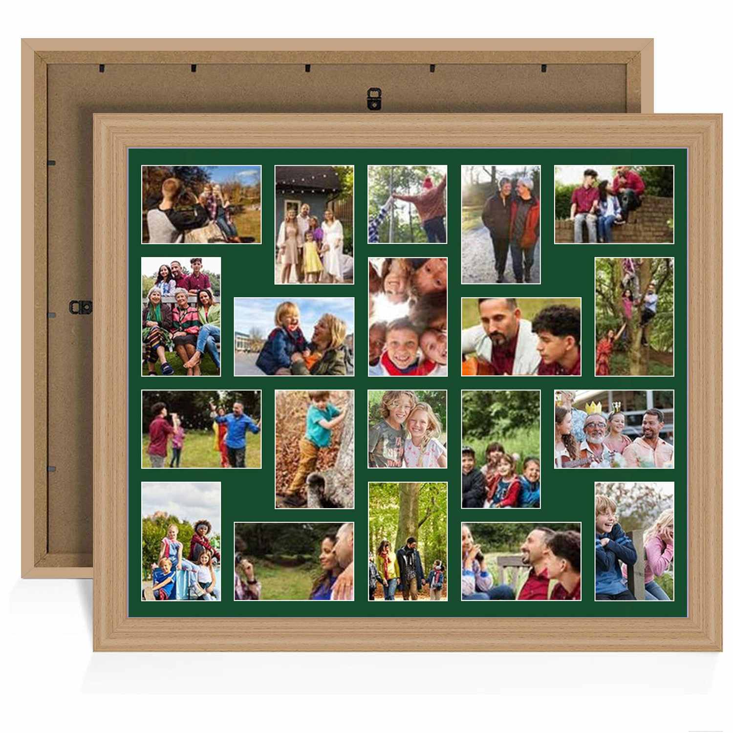 80x70cm Classic Country Pine Multi Aperture Photo Frame - Fits 6x4" (x18) & 4x4" (x2) Photos | Collage Frame