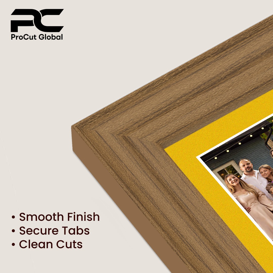 20x16" Oak Classic Multi Aperture Photo Frame Holds 7x5" (x2) & 6x4" (x7) Photos With Bright Yellow Mount | Modern Collage Frame thumbnail 7