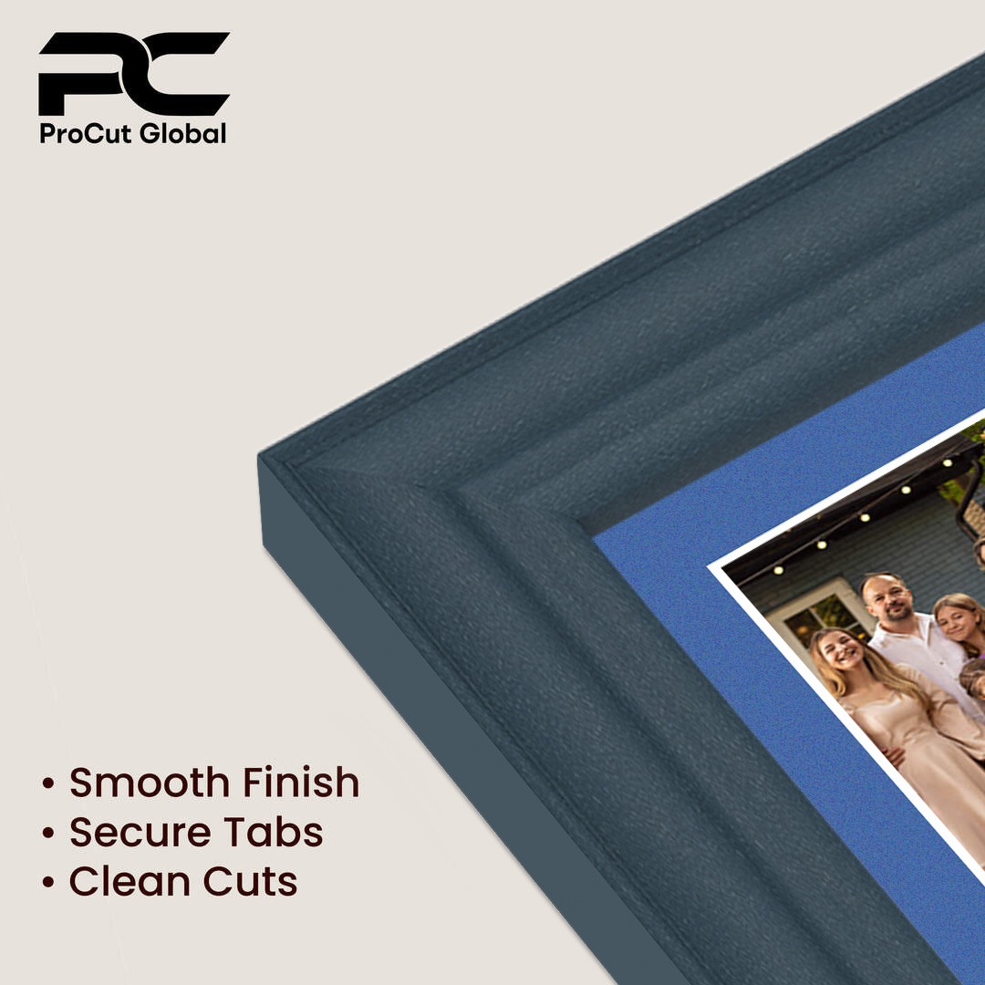 80x70cm Navy Blue Classic Multi Aperture Photo Frame Holds 6x4" (x18) & 4x4" (x2) Photos With Pacific Blue Mount | Modern Collage Frame thumbnail 7
