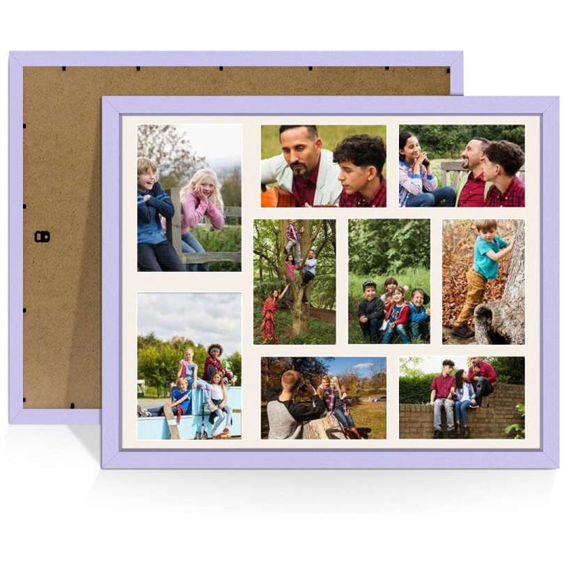 20x16" Sleek Purple Multi Aperture Photo Frame - Fits 7x5" (x2) & 6x4" (x7) Photos | Collage Frame