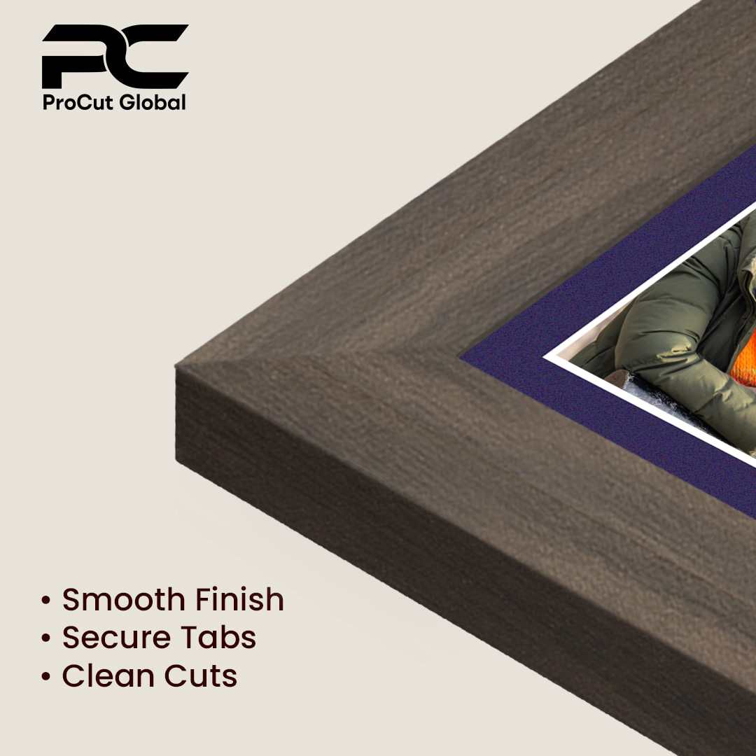 20x16" Walnut Sleek Multi Aperture Photo Frame Holds 7x5" (x2) & 6x4" (x7) Photos With Damson Mount | Modern Collage Frame thumbnail 7