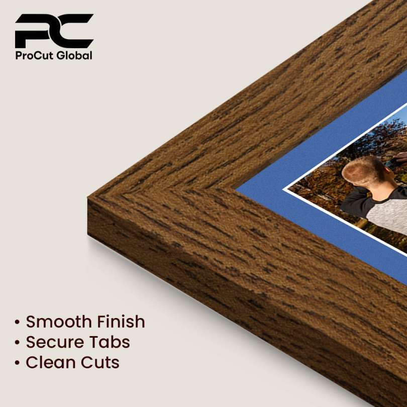 20x16" Dark Oak Modern Multi Aperture Photo Frame - Fits 7x5" (x2) & 6x4" (x7) Photos | Collage Frame thumbnail 7