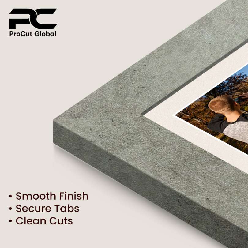 20x16" Grey Marble Modern Multi Aperture Photo Frame Holds 7x5" (x2) & 6x4" (x7) Photos With Antique White Mount | Modern Collage Frame thumbnail 7