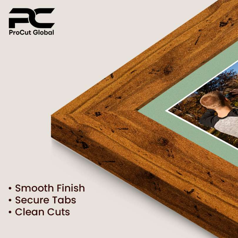 20x16" Rustic Oak Modern Multi Aperture Photo Frame - Fits 7x5" (x2) & 6x4" (x7) Photos | Collage Frame thumbnail 7